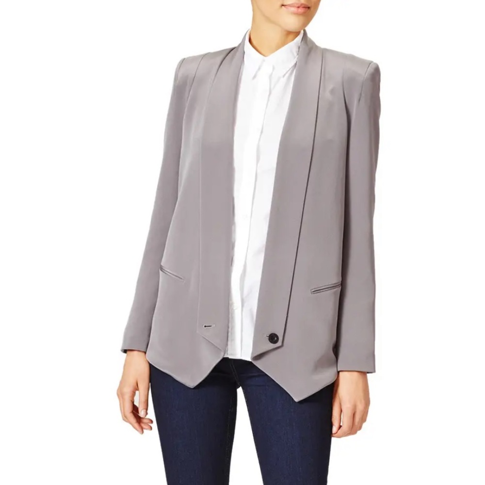 Rebecca Minkoff 100% Silk Grey Blazer